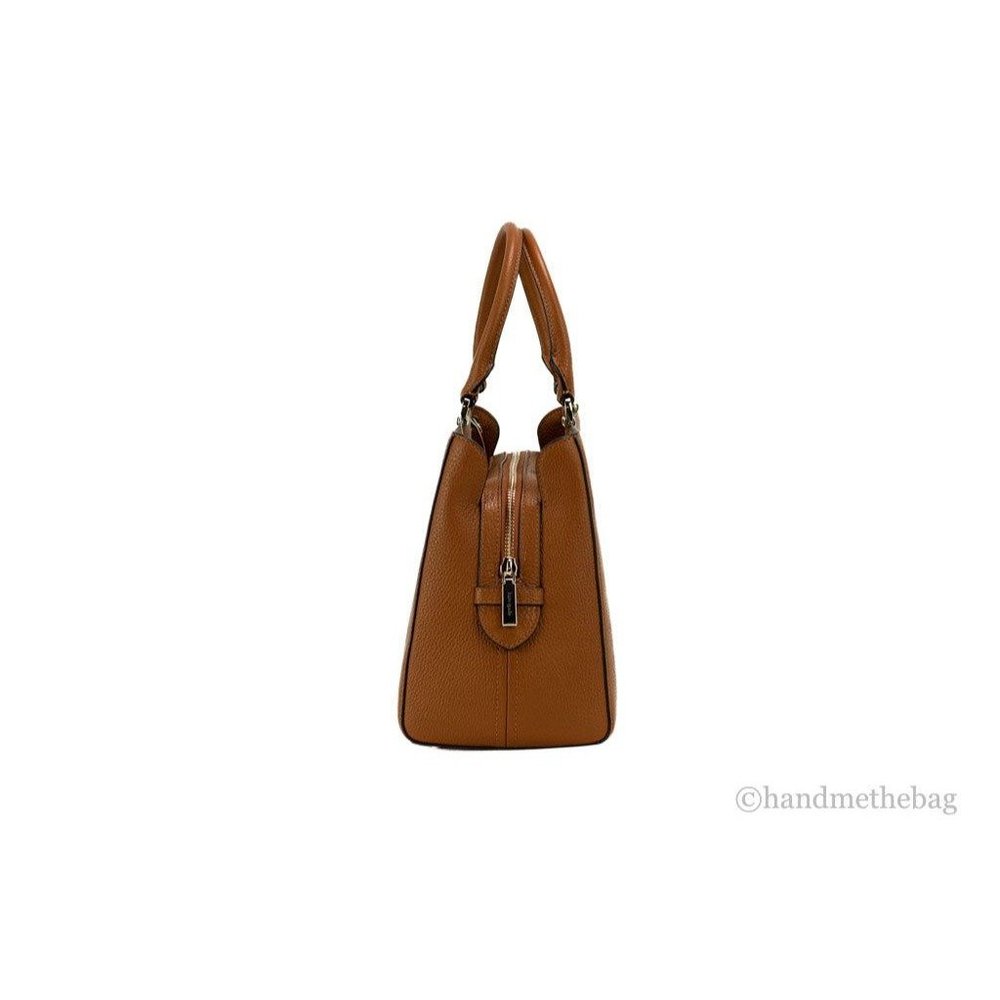 NEW Kate Spade Leila Medium Triple Compartment Satchel Bag Warm Brown Leather - Picture 6 of 7